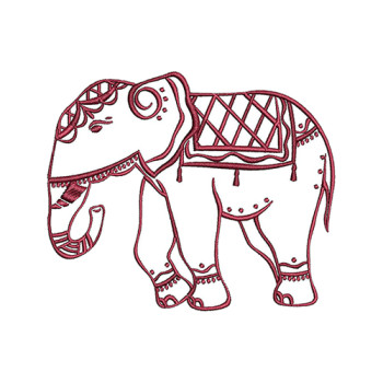 Elephant Embroidery For South Saree