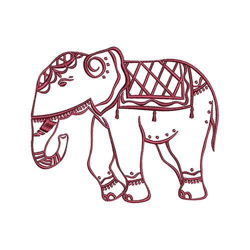 Elephant Embroidery For South Saree