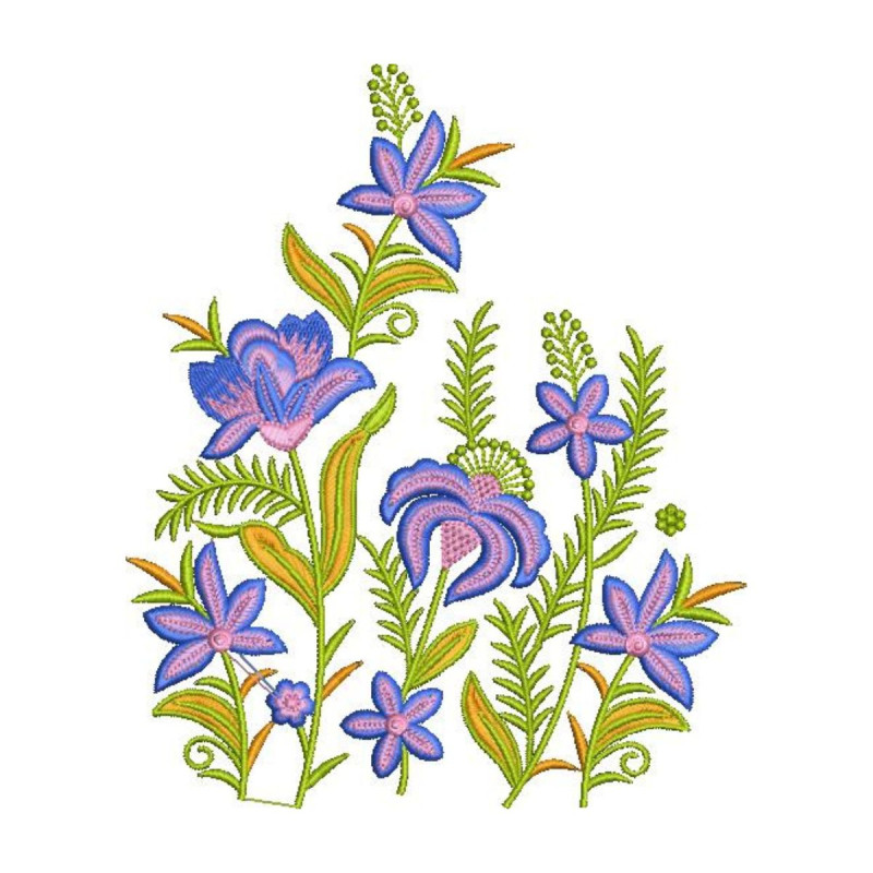 Elegant Floral Embroidery Design for Home Decor (4 Colors, 19.8cm x 16.5cm)