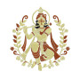 Elegant Lord Krishna Embroidery Design (3 Colors, 27.1cm x 25.3cm)