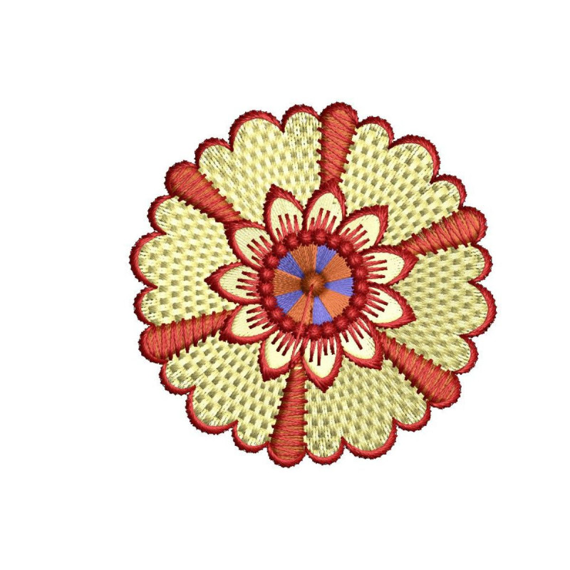 Elegant Square Buta Applique Embroidery Design