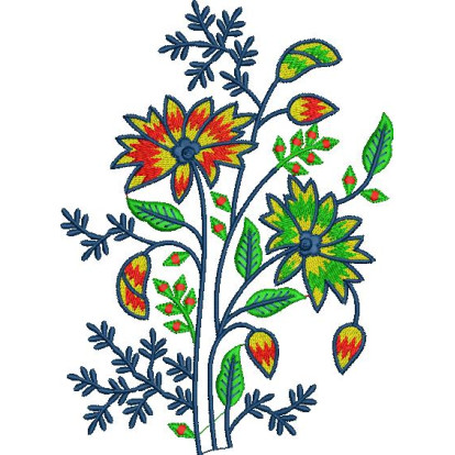 Stunning Floral Extravaganza Embroidery Design