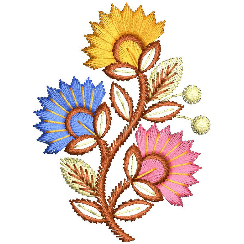 EmbDesignTube.com - Delicate Floral Harmony Embroidery Design