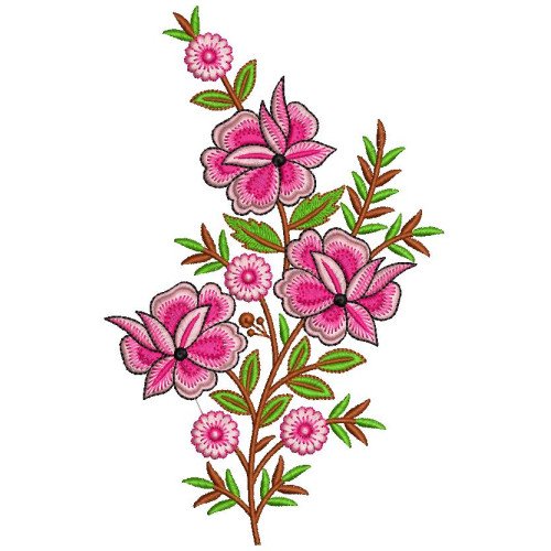 Delicate Flower Petals Blossom Beauty Embroidery Design