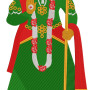 Grand Alakhdhani Baba Ramdevji Maharaj Embroidery Design (6 Colors, 84.1cm x 33.4cm)