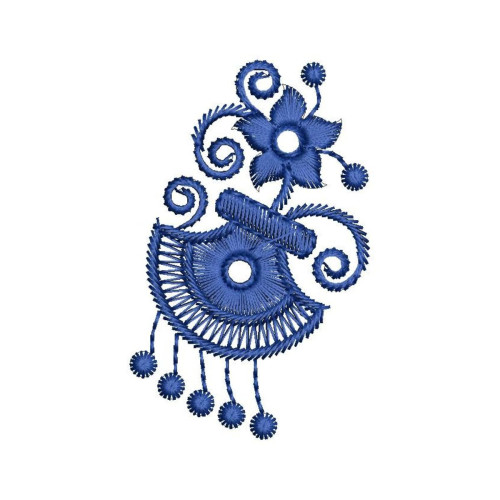 Petite Jhumka Embroidery Design (Single Color, 7.4cm x 4.7cm)
