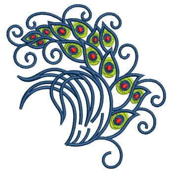 Elegant Pushpa Mayura Plum Floral Embroidery Design