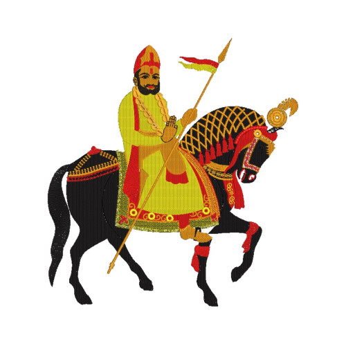 Shree Ramdevji Maharaj Embroidery Design for Home & Temple (56.2cm x 52.4cm)