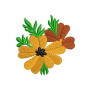 Vibrant Autumn Floral Wreath Applique Embroidery Design