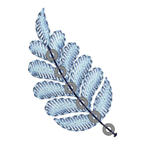 Embroidery Feather Style Leaf