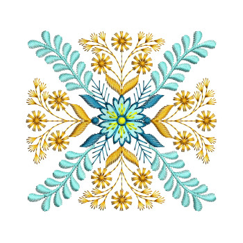 Embroidery Flower Quilt Pattern