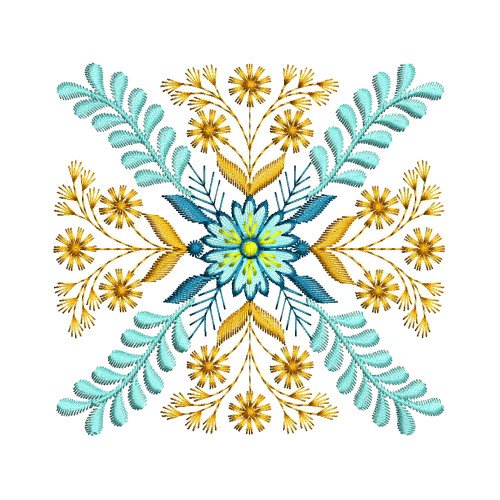 Embroidery Flower Quilt Pattern