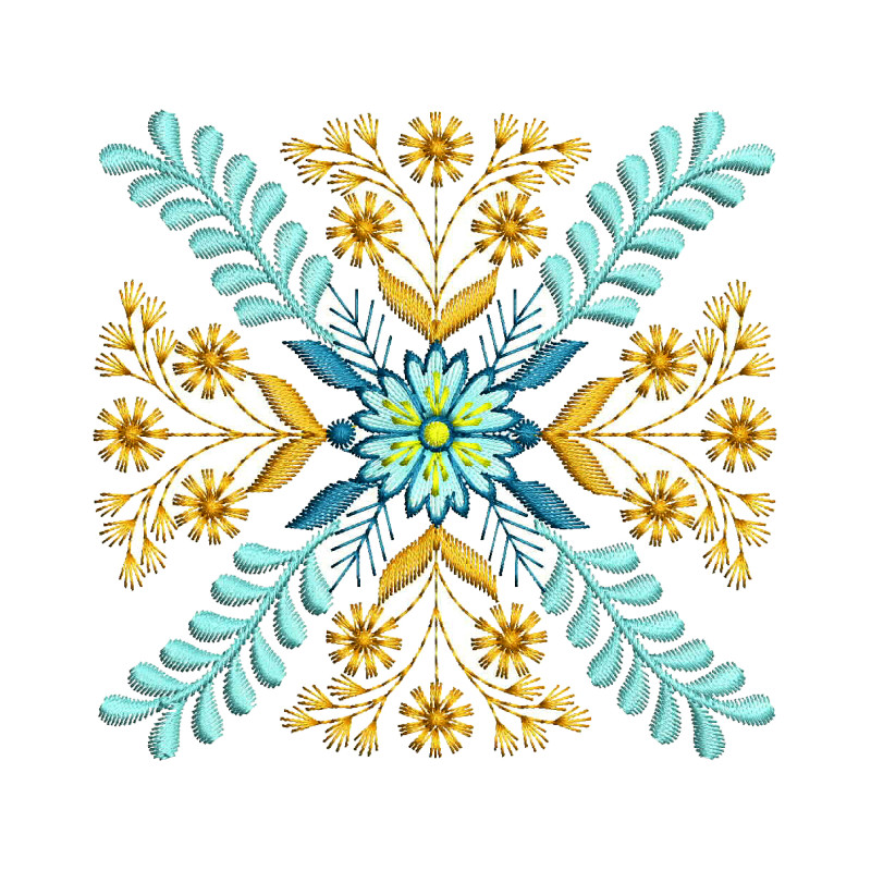 Embroidery Flower Quilt Pattern