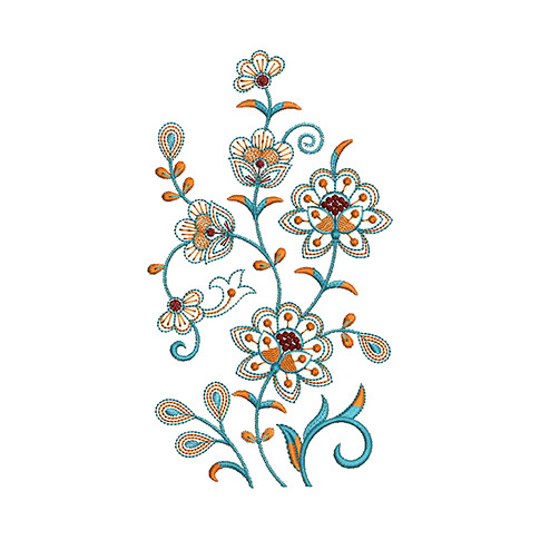 Embroidery Flower Vine  For Cotton Jersey