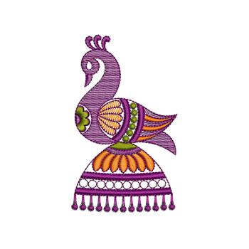 Ethnic Peacock Jhumka Embroidery Design