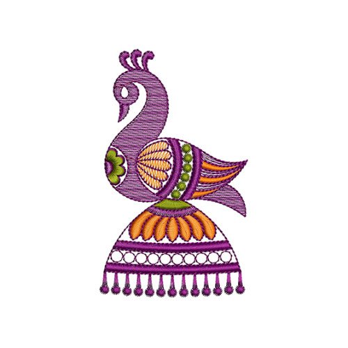 Ethnic Peacock Jhumka Embroidery Design