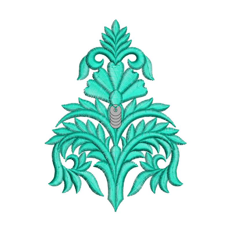 Fabric Floral Applique Embroidery Design