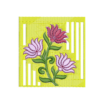 Famed Style Lotus Embroidery Design