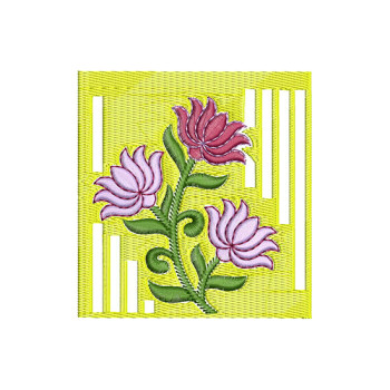 Famed Style Lotus Embroidery Design