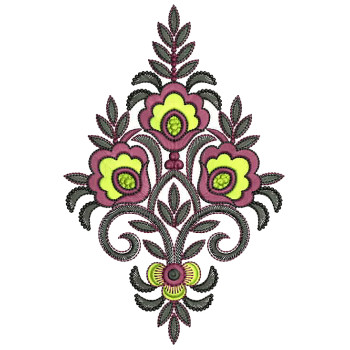 Fancy Floral Applique Embroidery Design 25984