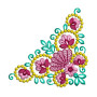 Fancy Flower Corner Embroidery