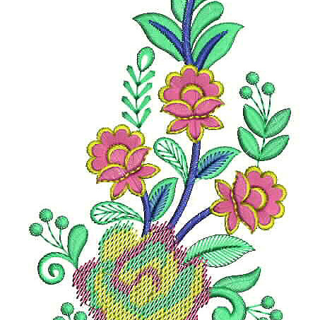 Fantastic Flower Embroidery Design 25001