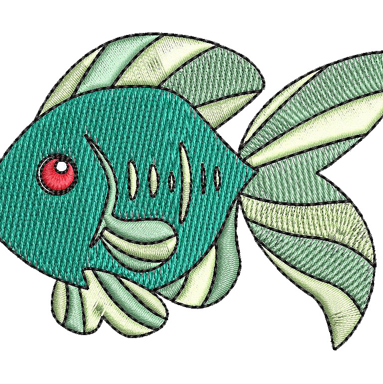 Fish Applique Embroidery Design