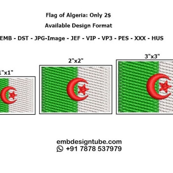 Flag of Algeria Embroidery Design 24885