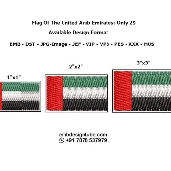 Flag Of The United Arab Emirates Embroidery Design 24887