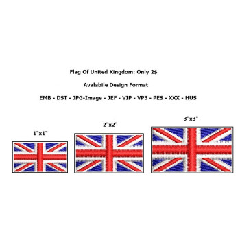 Flag Of United Kingdom Embroidery Design 24891