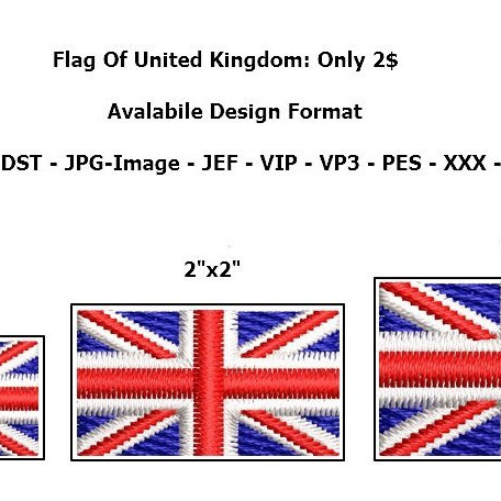 Flag Of United Kingdom Embroidery Design 24891