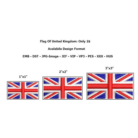 Flag Of United Kingdom Embroidery Design 24891