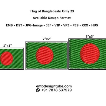 Flag Of Bangladesh Embroidery Design 24886