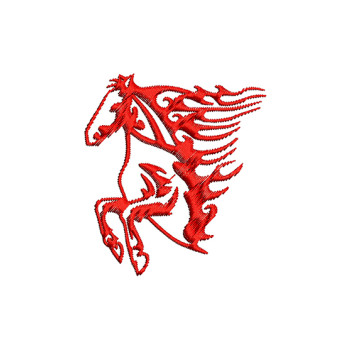 Flaming Horse Machine Embroidery