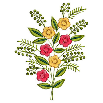 Floral Applique Butta Embroidery Design