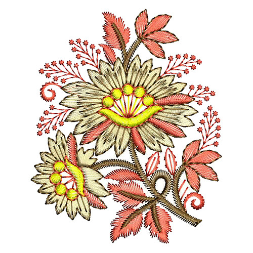 Floral Applique Embroidery Design