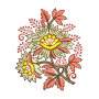 Floral Applique Embroidery Design