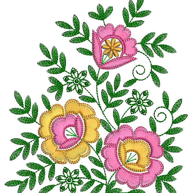 Floral Applique Machine Embroidery Design 25997