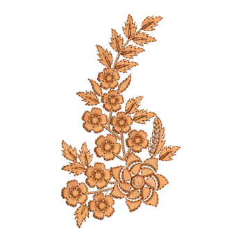 Floral Corner Embroidery Design