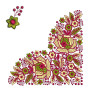 Floral Corner Embroidery Pattern For Napkins