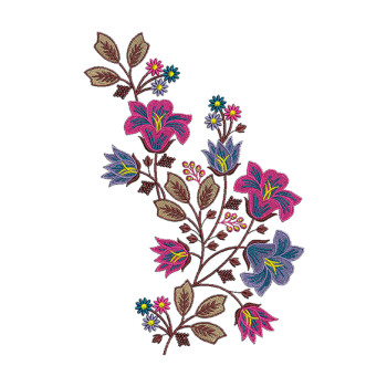 Floral Design For Embroidery Curtains
