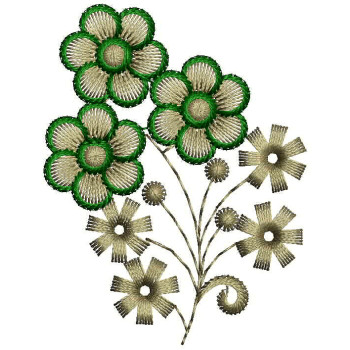 Floral Embellishment Applique Embroidery Design 24870
