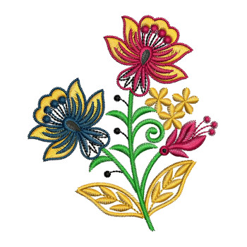 Floral Embroidery Design For Kurtis