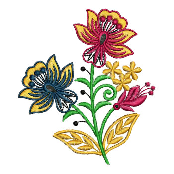 Floral Embroidery Design For Kurtis