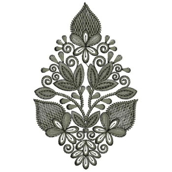 Floral Flourish Applique Embroidery Design 25072