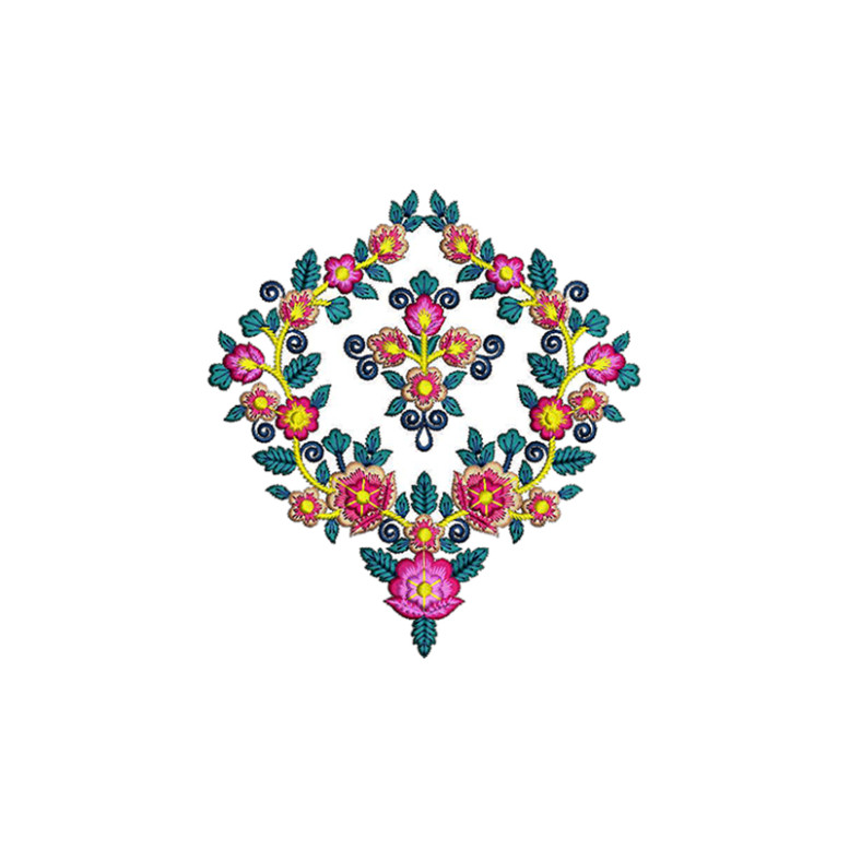 Floral Folk Embroidery Design