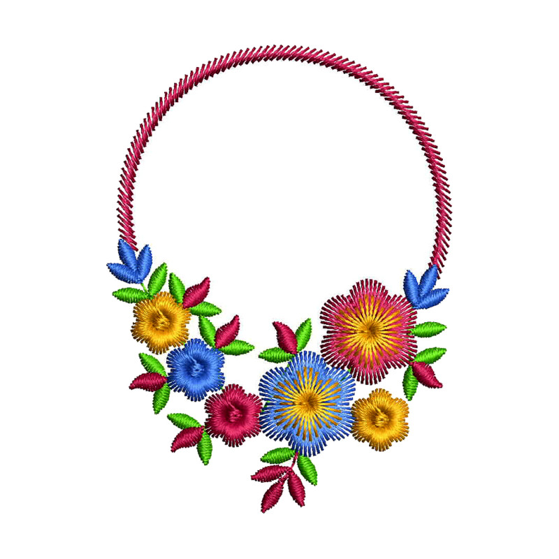 Floral Frame Embroidery Design