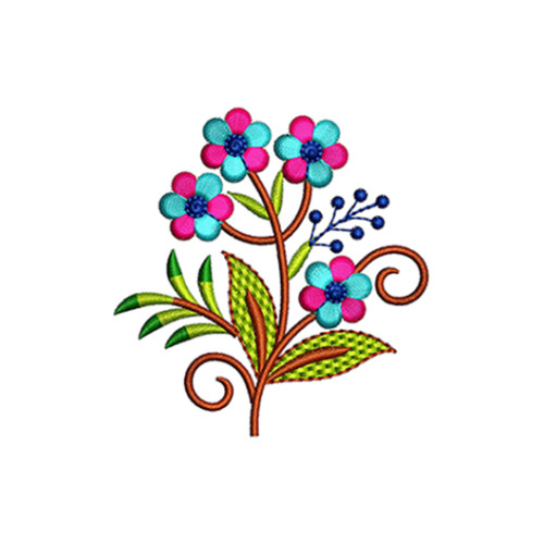 Floral Motif Embroidery For Yoke Dress