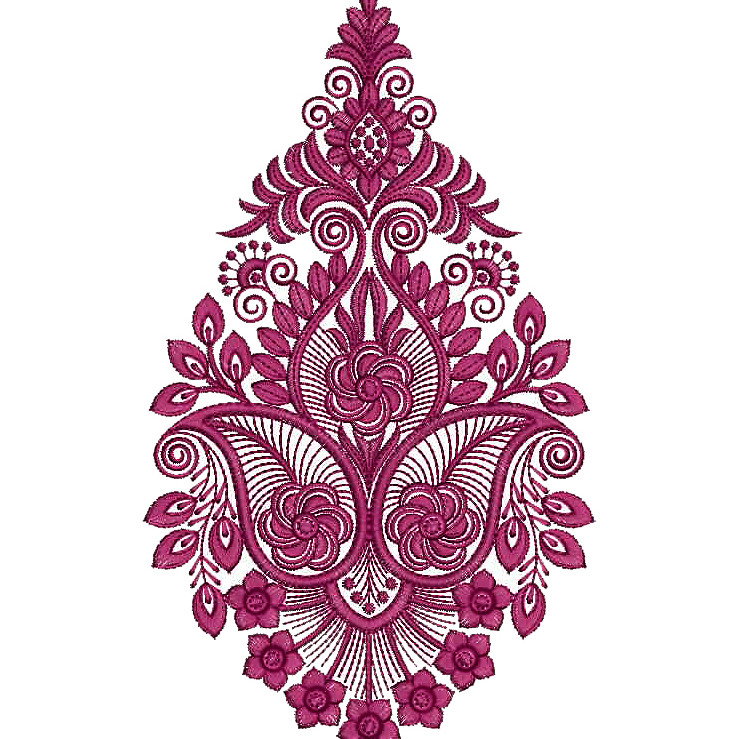 Floral Paisley Pattern Embroidery