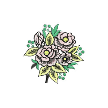 Floral Patch Embroidery For Make Up Bag